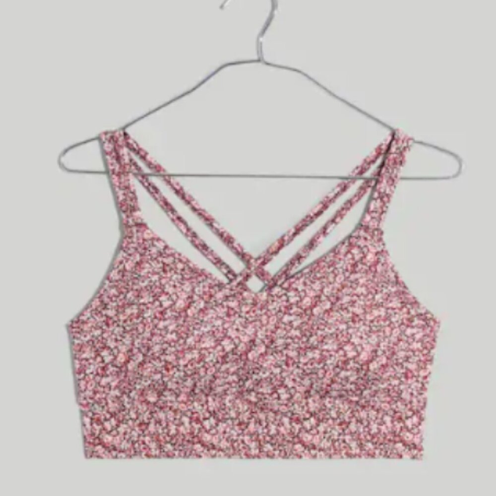Madewell MWL Flex Strappy Sports Bra in Cottage Garden XXS NWOT
